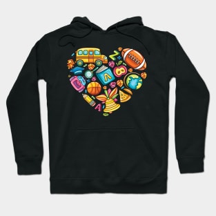 I Love My School Heart Back To School Gift Hoodie